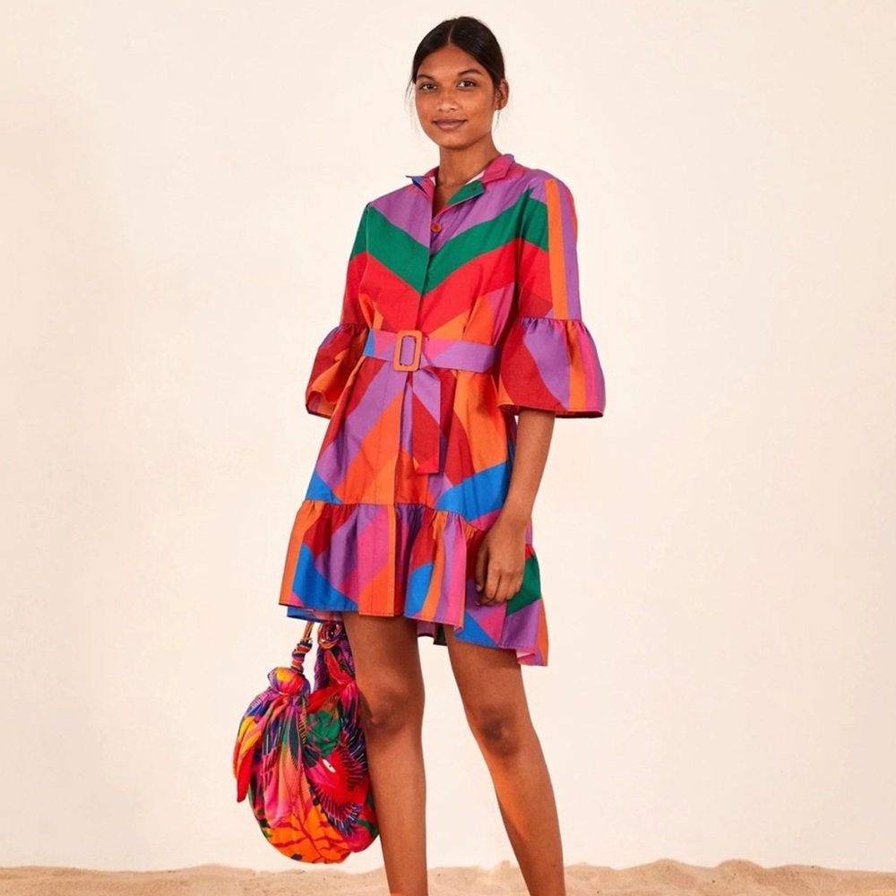 NWT - Farm Rio Amanda Stripes dress. Size M